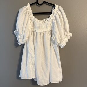 Sweet Salt Women’s Large White Boho Peasant Romantic Cottage Core Blouse Top